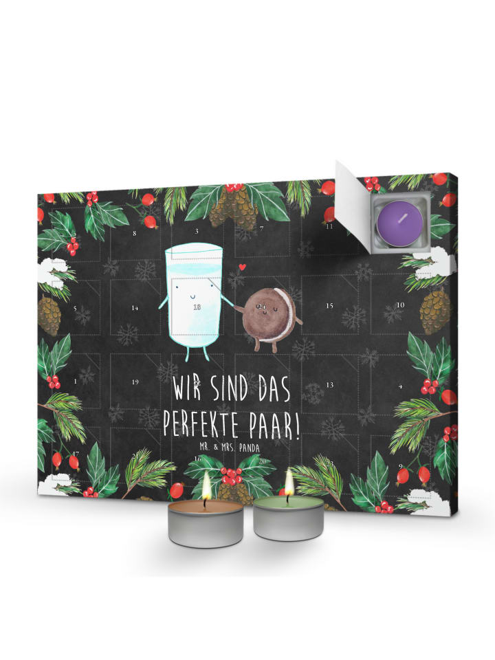 Adventskalender Milch Keks mit Spruch in Kreidetafel