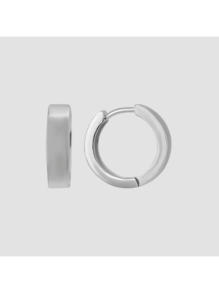 Unisex Ohrringe – Klappcreole aus 925 Silber in silber