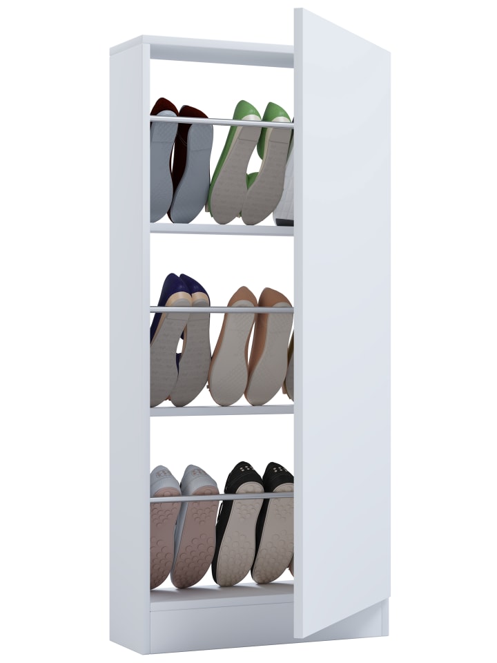 Holz Schuhschrank Schuhkommode Fulisa L in Weiß