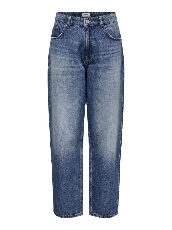 Baggy Fit Jeans in Medium Blue Denim
