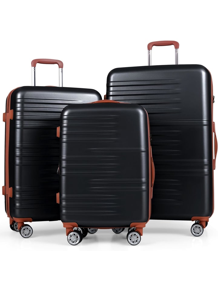 3 tlg. Koffer Set 20+24+28 Zoll in Schwarz