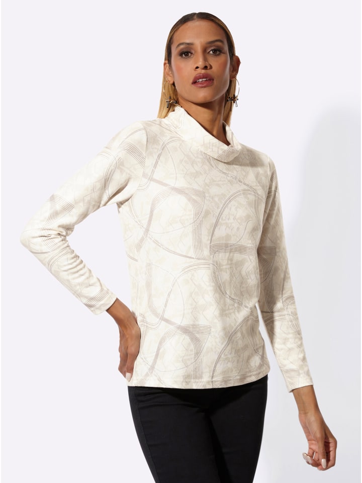 Rollkragen-Shirt in champagner-sand