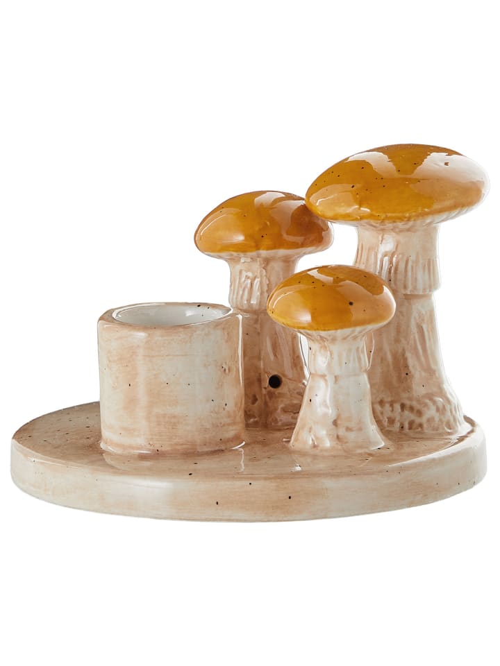 Butlers Kerzenhalter AUTUMN MEDLEY Pilze in Beige