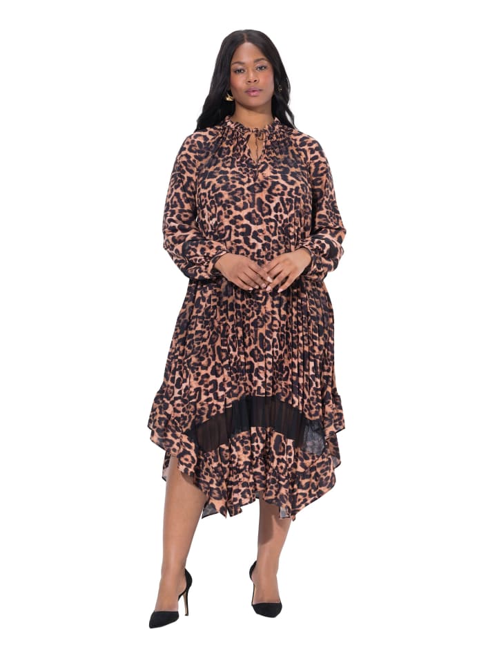 Midikleid in pinienbraun
