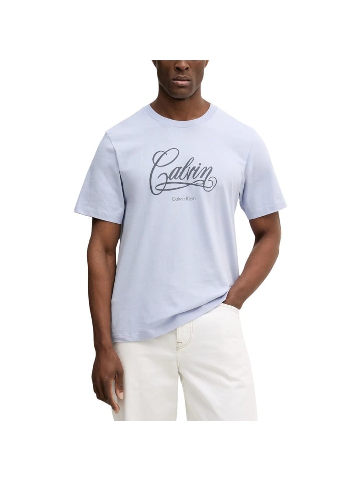 Blau Baumwolle T-Shirt