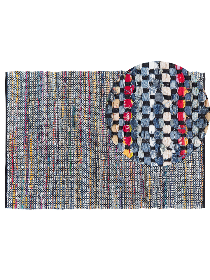 Kurzflor ALANYA in Bunt/Lila/Blau - (W) 140 x (H) 1 x (L) 200 cm
