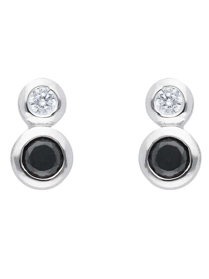 925 Silber Ohrringe / Ohrstecker mit Zirkonia in bunt