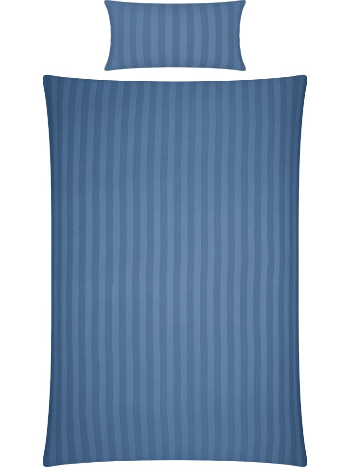 Mako-Damast Bettwäsche Fürth in blau