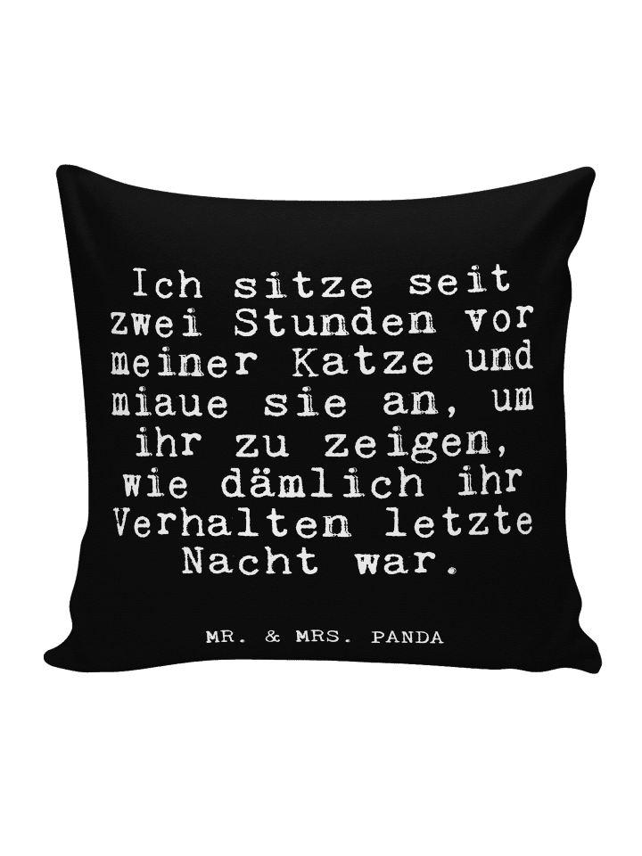 Sofakissen Ich sitze seit zwei... mit Spruch in Schwarz