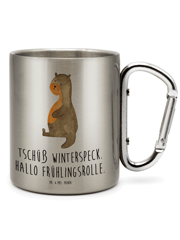 Tasse Otter Bauch mit Spruch in Silber