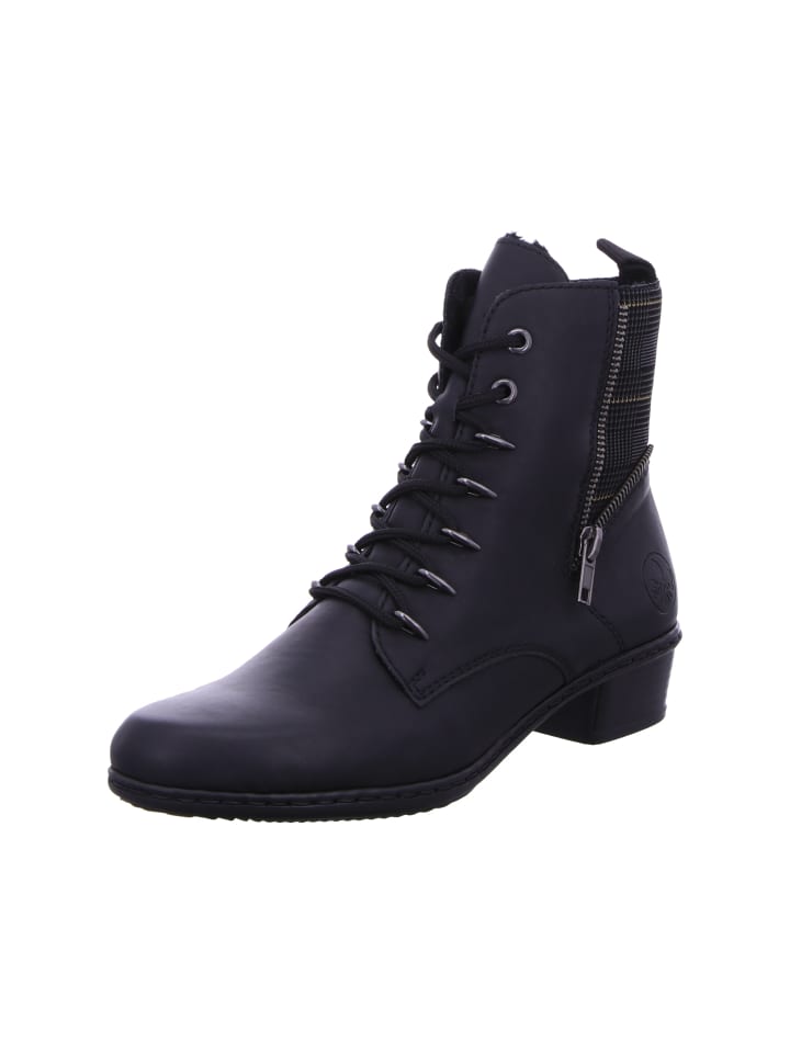 Schnürstiefelette in schwarz
