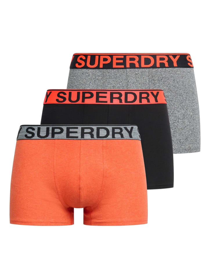 Boxershort 3er Pack in Orange/Schwarz/Grau