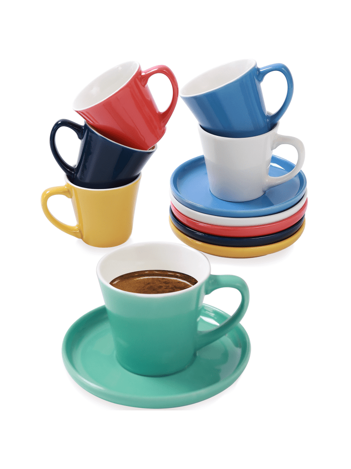 6 Espressotassen Set Farbig