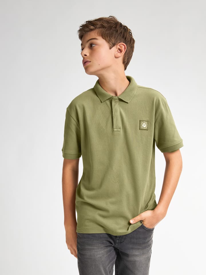 Klassisches Poloshirt Flaming in Grün