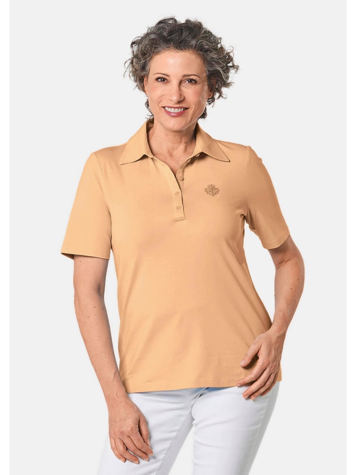 Baumwollshirt mit Polokragen in melba