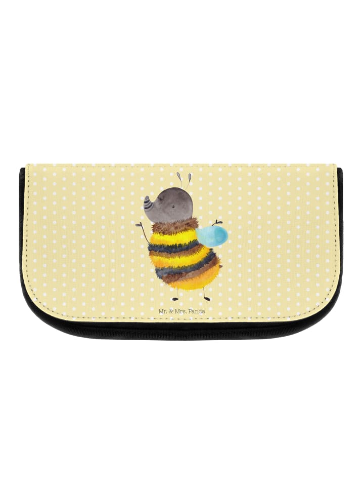 Kosmetiktasche Hummel flauschig ohne Spruch in Gelb Pastell