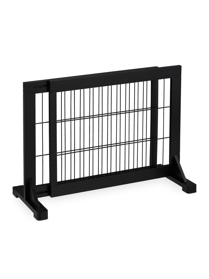 Absperrgitter in Schwarz - (B)70-108 x (H)56 x (T)32 cm