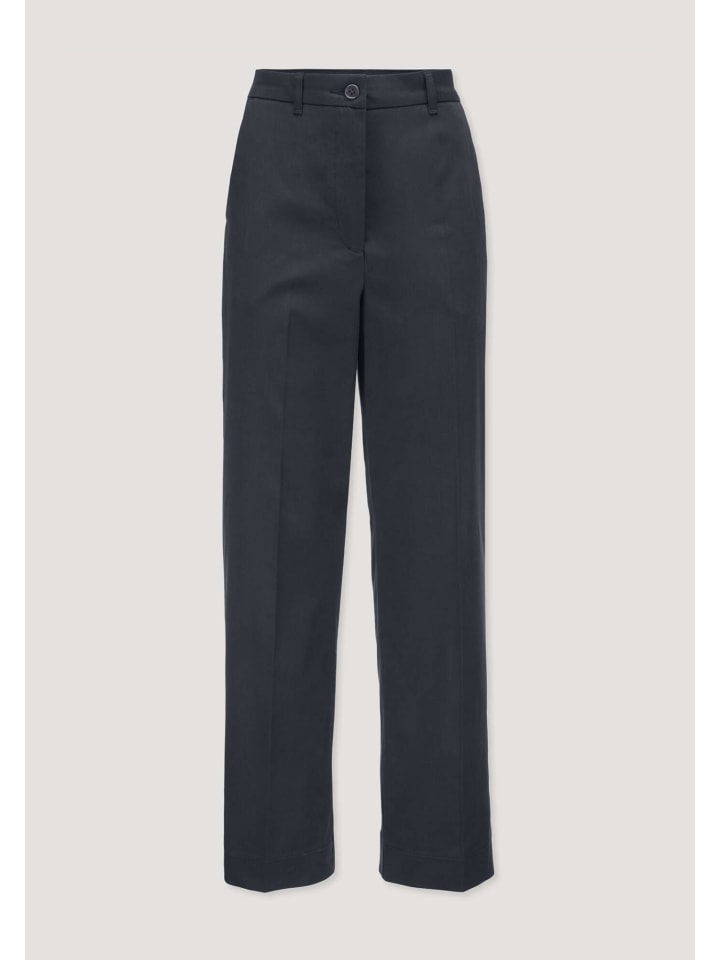 Hessnatur Hose Straight Leg Relaxed aus TENCEL™ Lyocell mit Bio-Baumwolle in marine