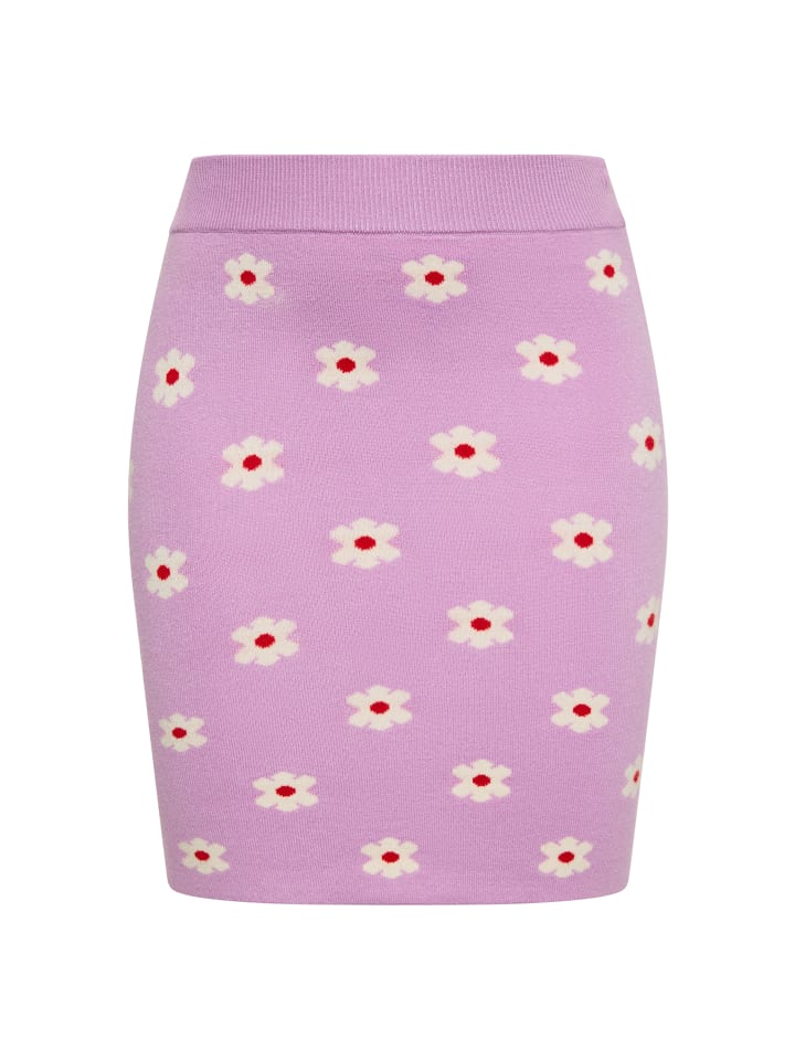 Damen Rock in LILA CREME ROT