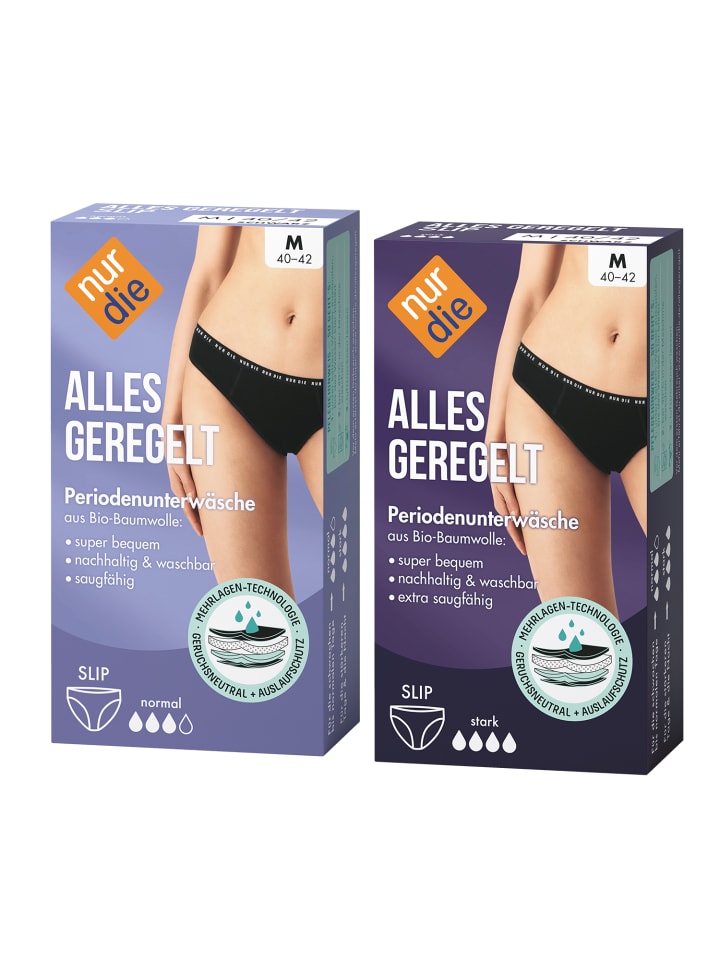 Perioden-Slip Alles Geregelt Set Tag + Nacht in Schwarz