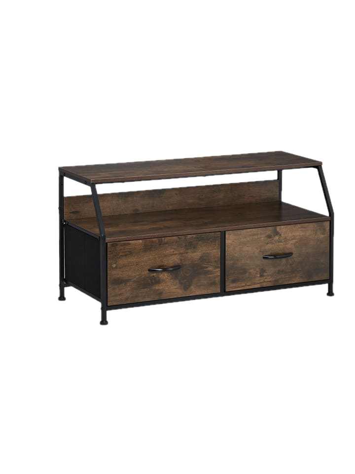 TV-Board in Braun/ Schwarz - (B)93 x (H)48,5 x (T)41,5 cm