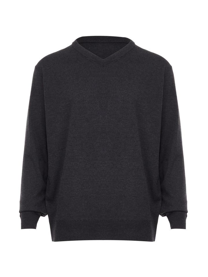 Herren Pullover in Dunkelgrau Melange