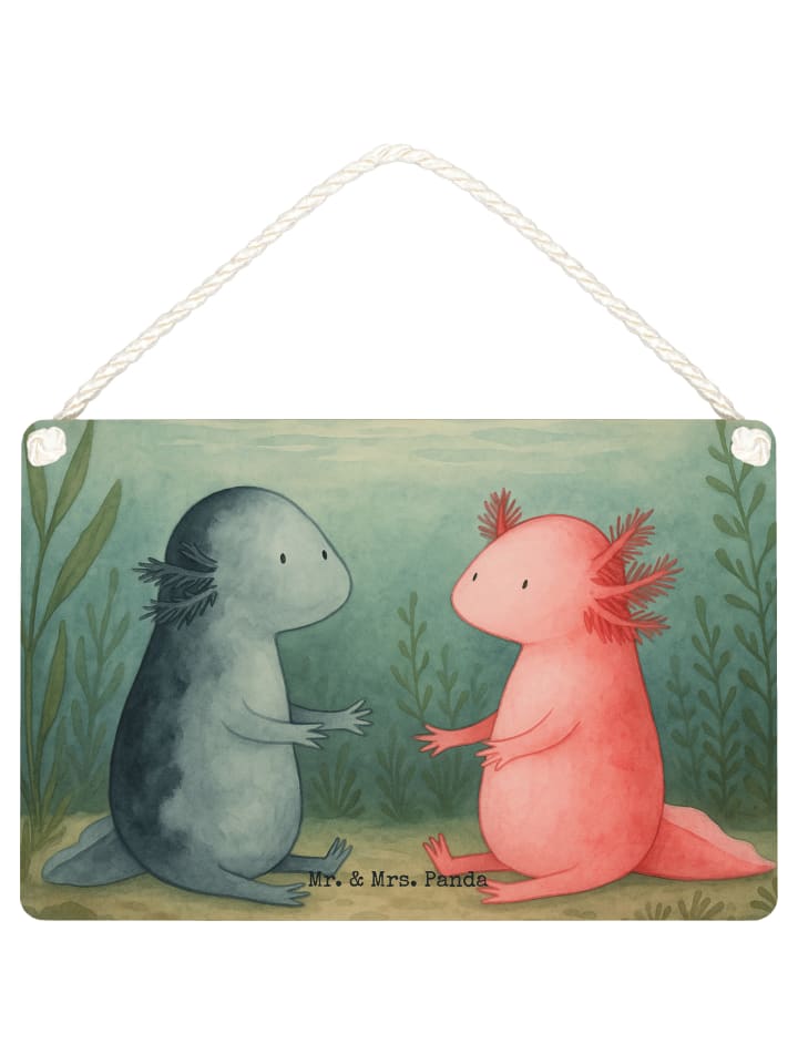 Schild Axolotl Liebe Design ohne Spruch in Weiß