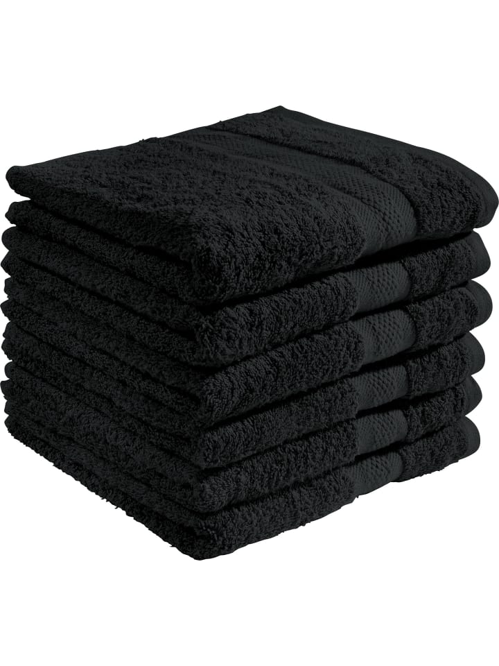 Frottier Handtuch 6er-Pack Chicago in schwarz