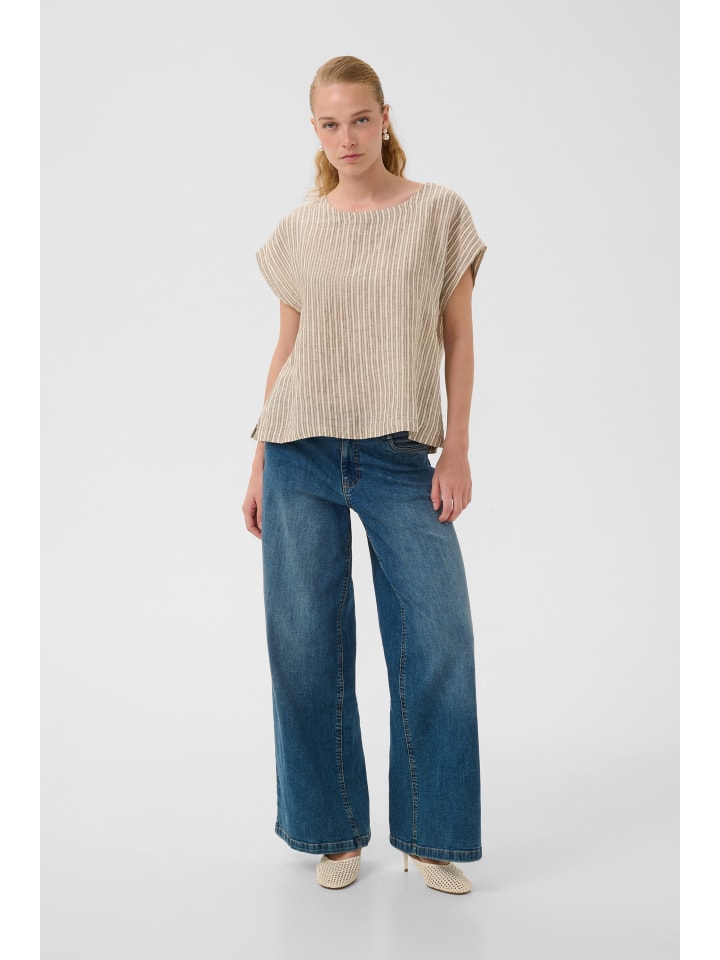 Bluse kurzarm CUaniela Baggy fit in Dusky Green/Whitecap Stripe