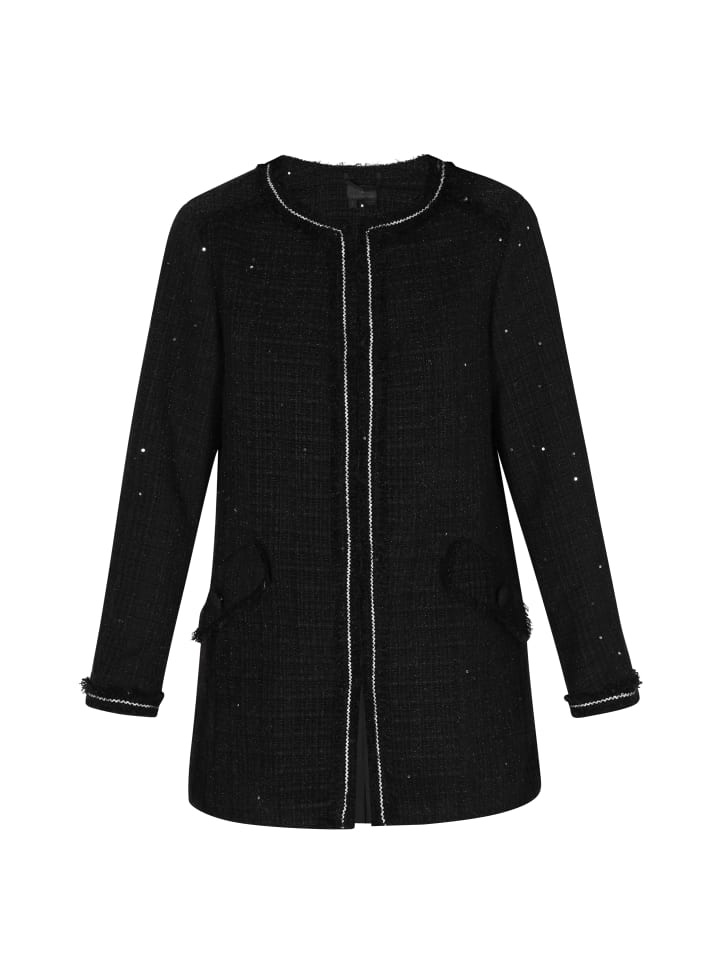 Women Coat in black glitter