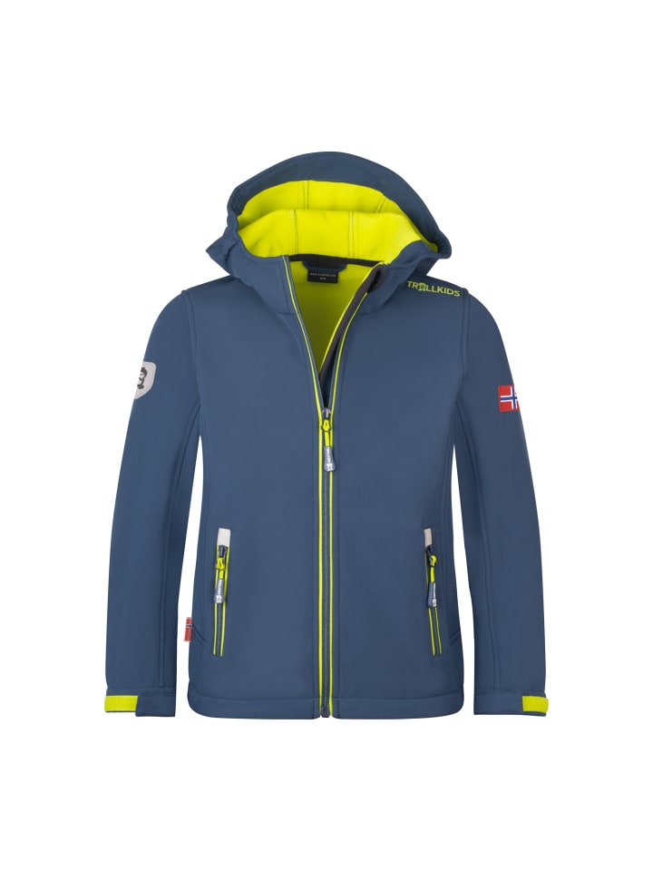 Softshelljacke Trollfjord in mystic blue/glow green