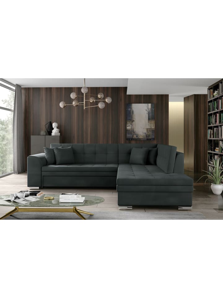 Piri Recamiere Rechts in Anthrazit - (L) 260 x (B) 260 x (H) 78 cm