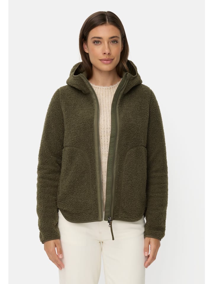 Teddyjacke mit wärmenden Taschenfutter in Dunkelgrün