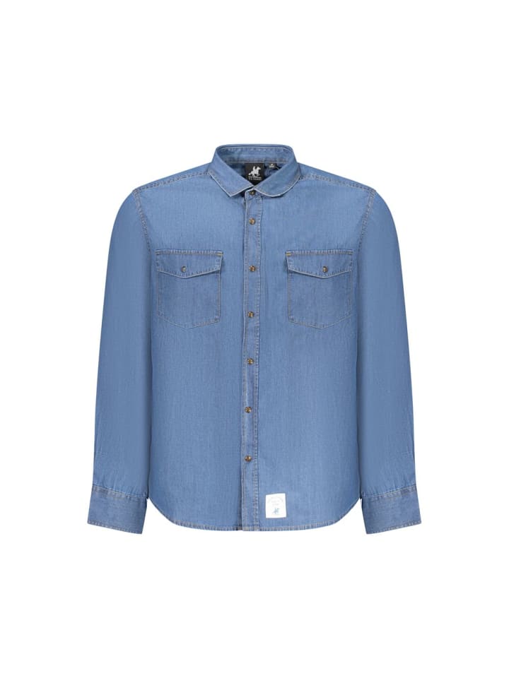 Blau Baumwolle Herren Hemd