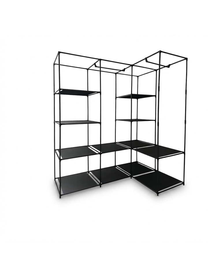 Eckschrank in Schwarz - (B)86 x (H)170 x (T)130 cm