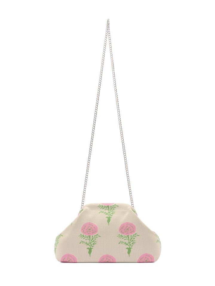 Women Clutch in Beige Multicolor