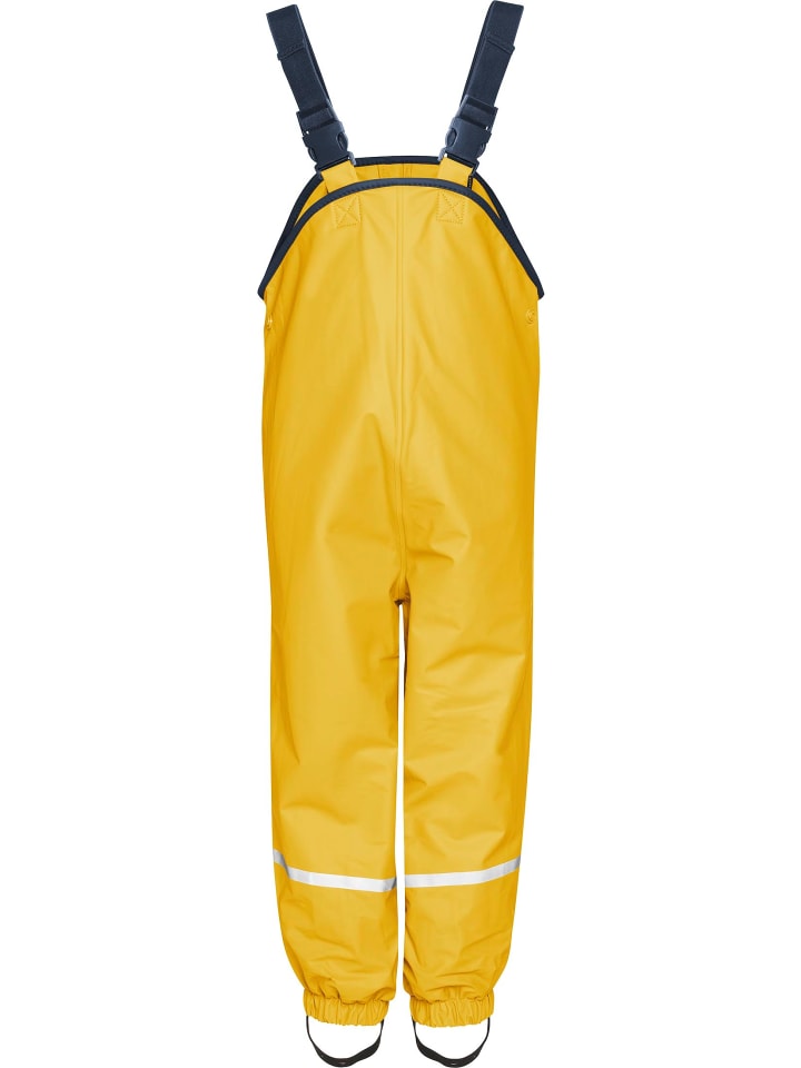 Fleece-Trägerhose in Gelb