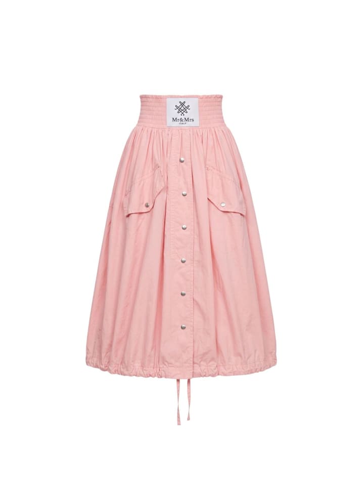 Pink Polyester Damen Rock
