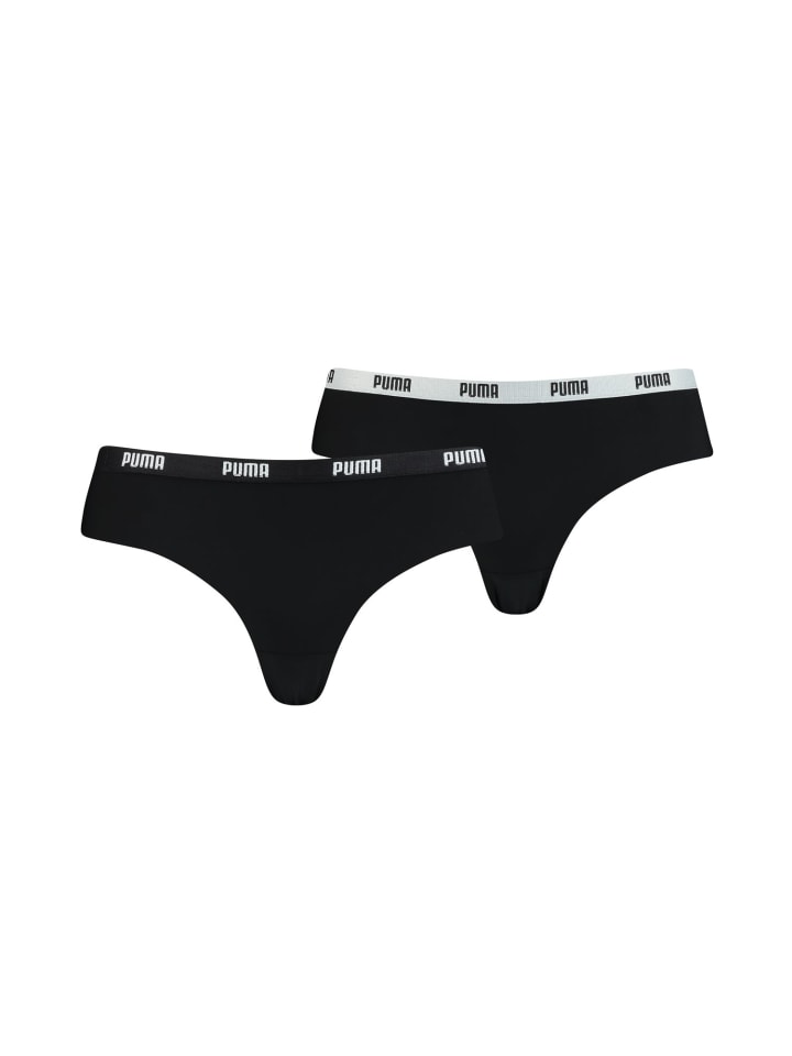 Slip PUMA WOMEN MICROFIBER BRAZILIAN HANG 2P PACK in Schwarz