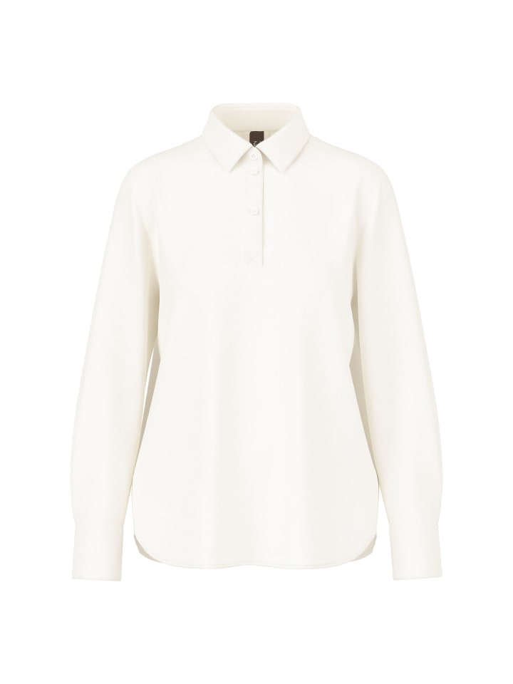 Klassische Bluse mit sichtbarer Knopfleiste in Off-White