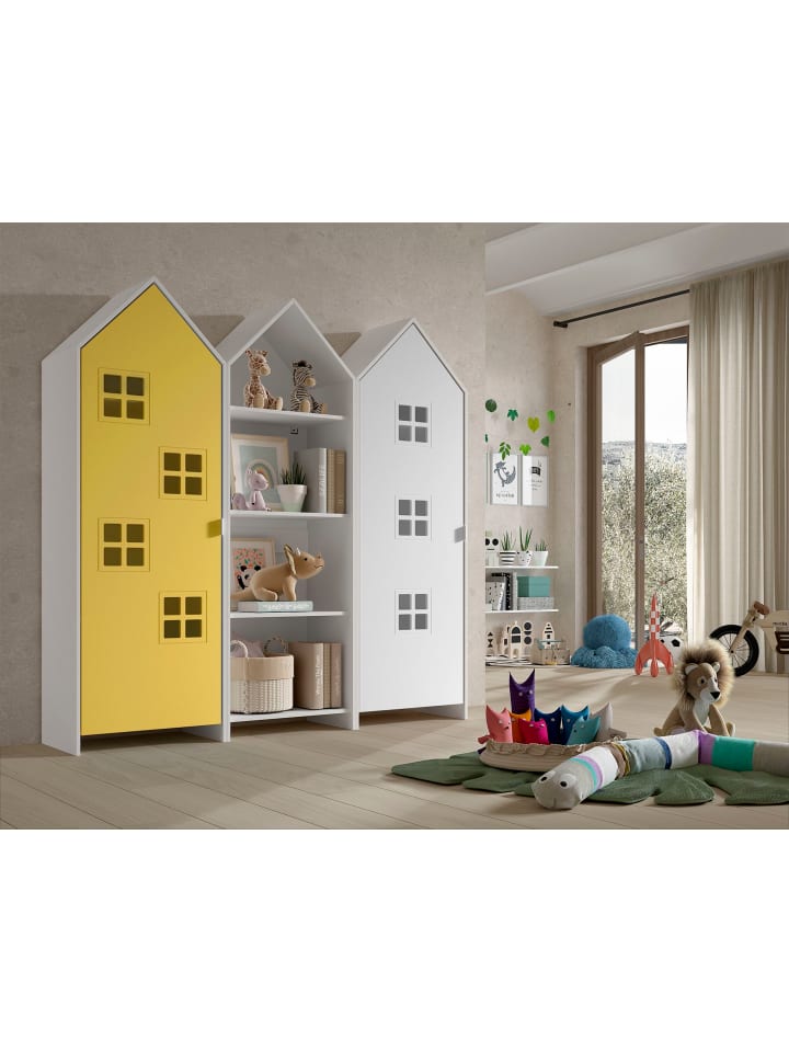 REGALSCHRANK Set Kania 173x37x171 MDF+Holzwerkstoff Weiß /Bunt