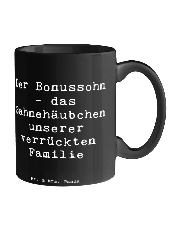Tasse Der Bonussohn mit Spruch in Schwarz