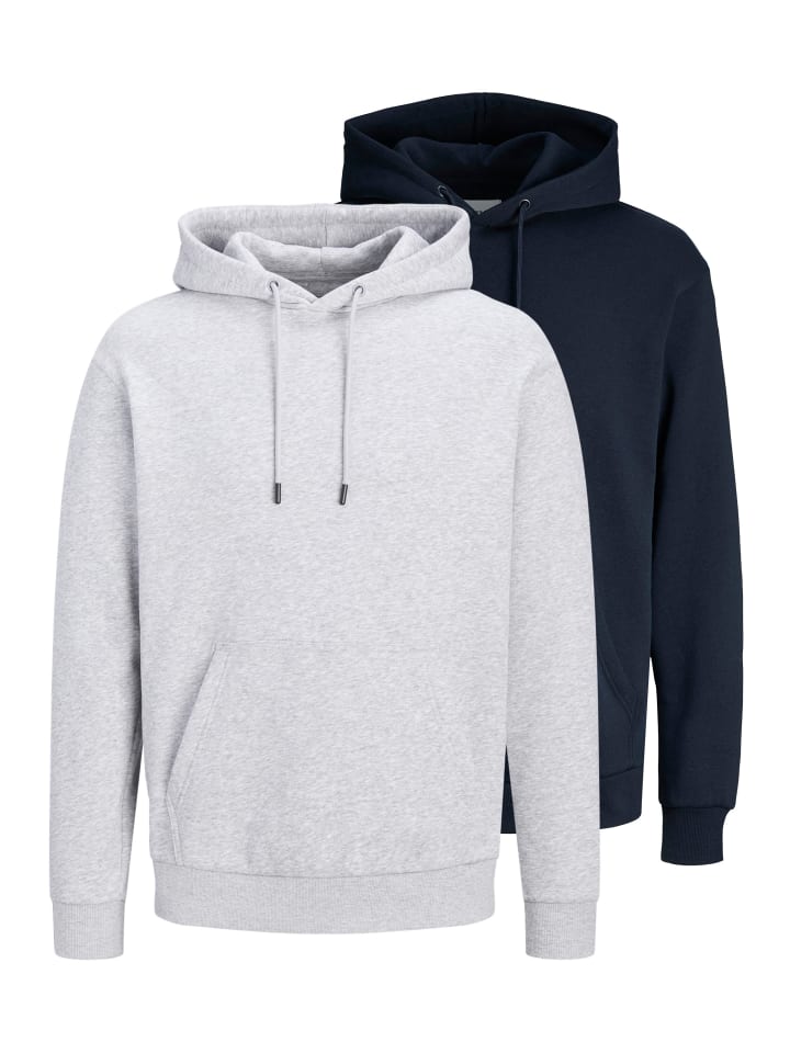 Sweatshirt / Hoodie Bradley in Hellgrau / dunkelblau