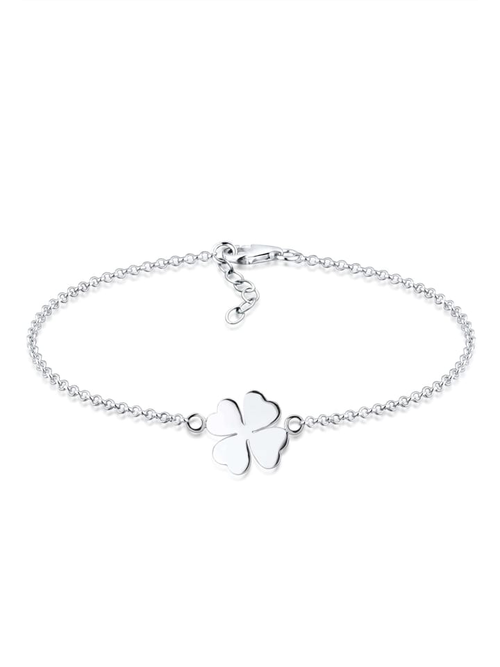 Armband 925 Sterling Silber Kleeblatt in Silber