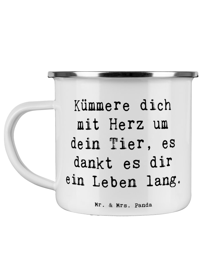 Becher Spruch Haustiere pflegen mit Spruch in Weiß