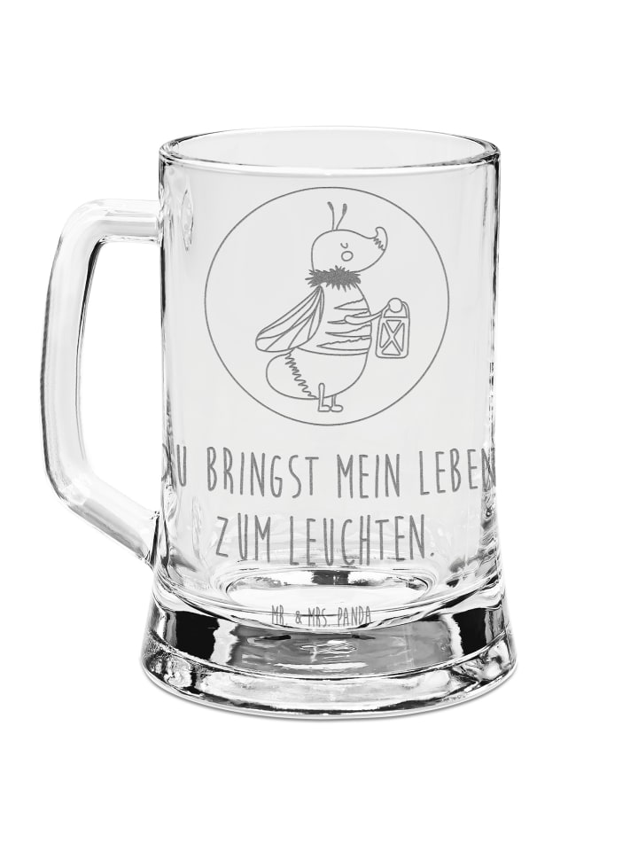 Bierglas Glühwürmchen mit Spruch in Transparent