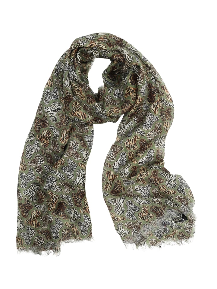 Luxus Schal " Wildegance " in khaki