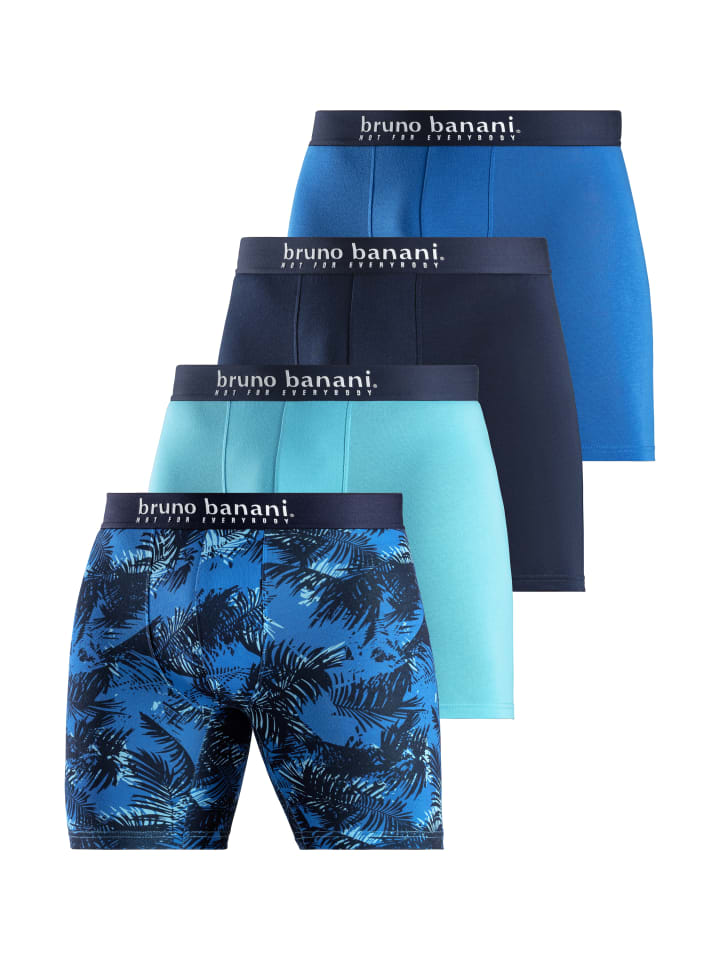 Langer Boxer in blau bedruckt/türkis/navy/blau