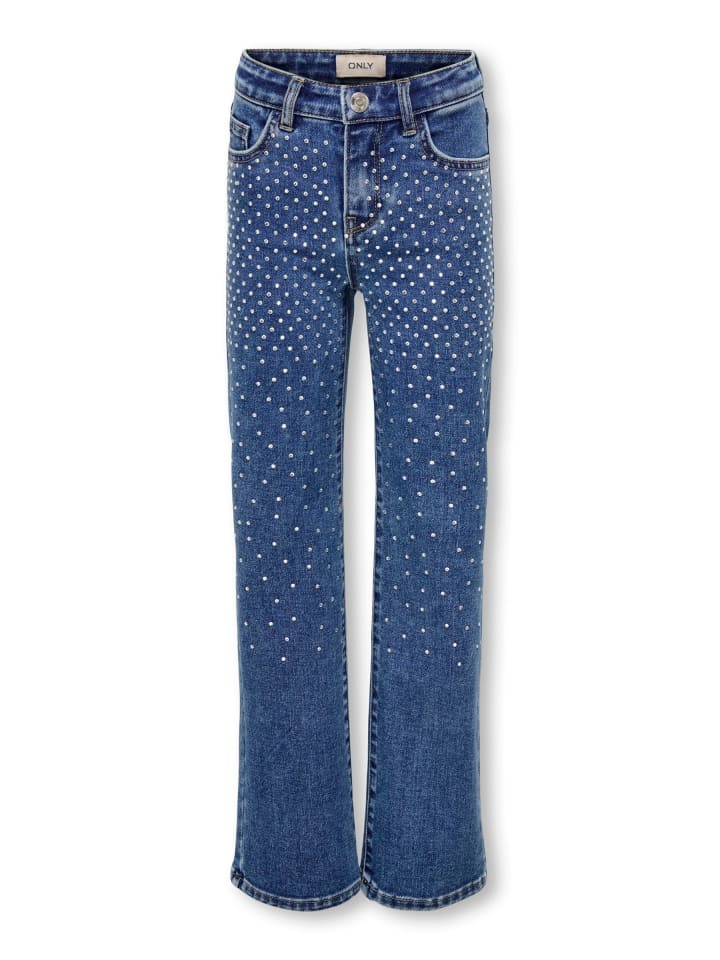 Jeans mit weitem Bein in Medium Blue Denim
