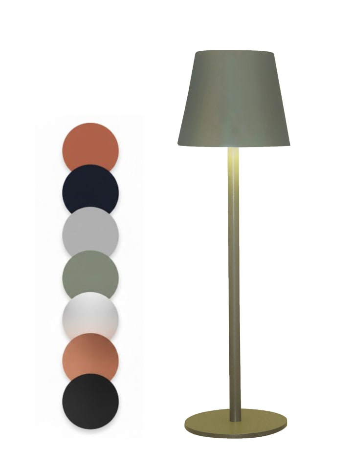 LED Tischlampe dimmbar Innen & Außen 36,5x11cm Glatt in Grün